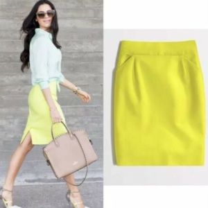 J. Crew  Neon Green Straight Pencil Skirt